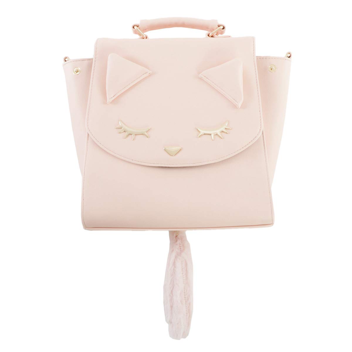 

[Pooh s Pooh] Women s Mini 3-Way Backpack with Pooh Tail, Pink