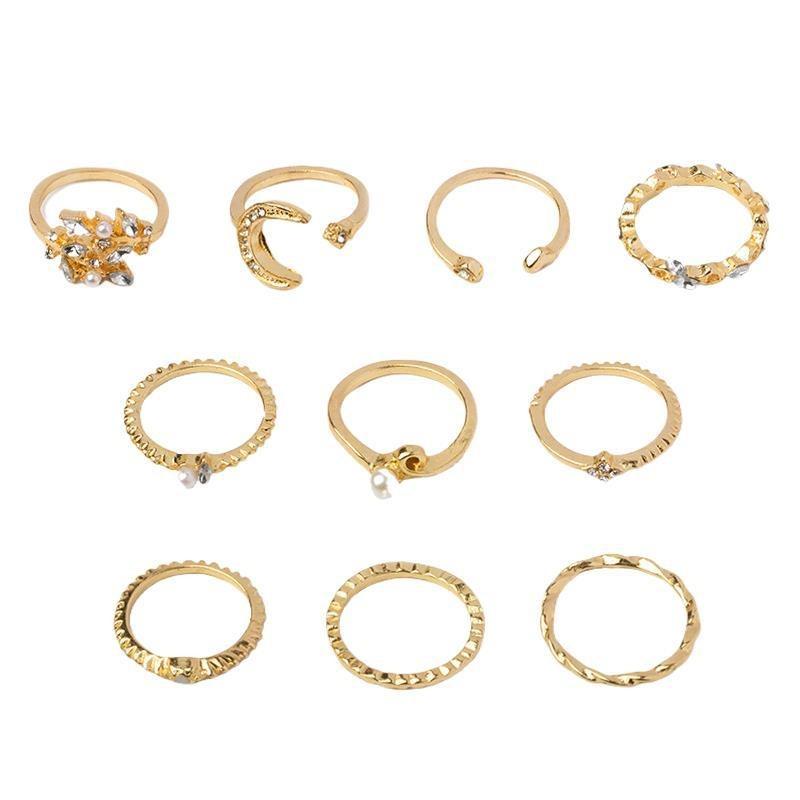 Voll geschliffene Diamantringe, Schmuckstil Sternschmuck Damen Nische Leichter Luxus Ring Set Zubehör