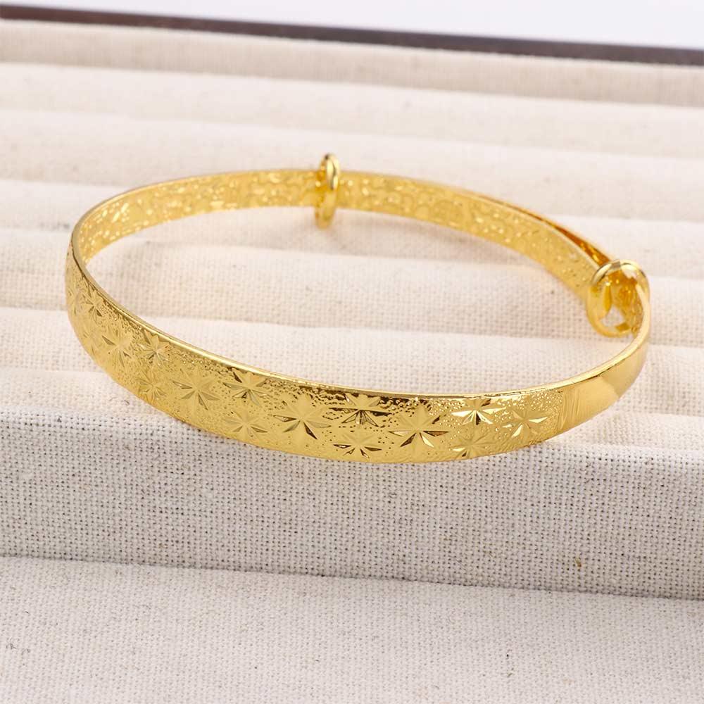 Female 24K Jewelry Gift Cuff Bracelet Women Bracelets Adjustable Bangle Dubai Bangle Bracelet
