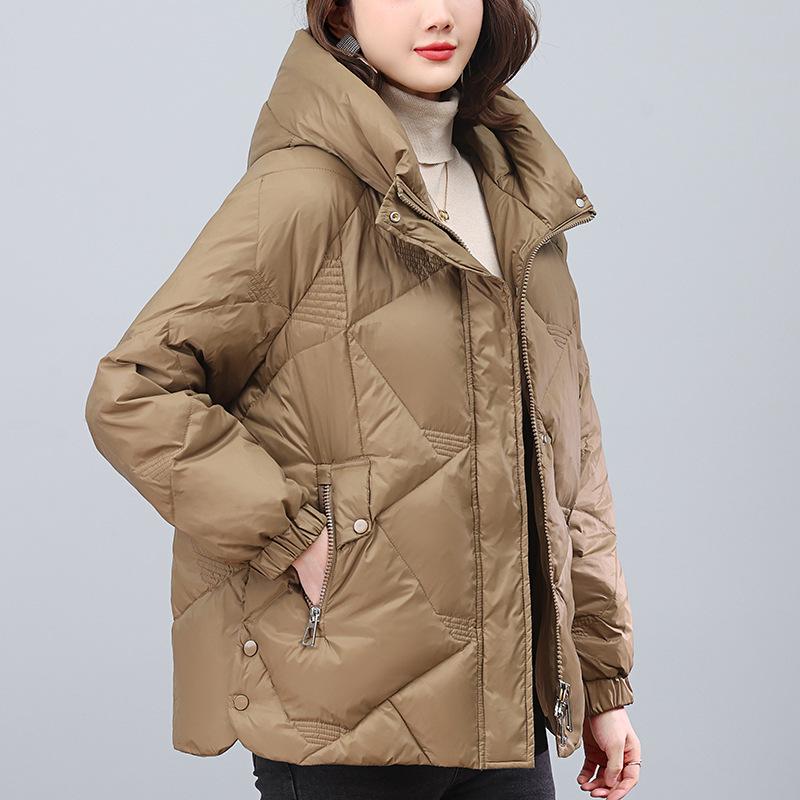 

Женский пуховик средней длины 2024 - Модный, Легкий, С капюшоном, Теплое зимнее пальто XXL (recommended 140-155 jin) хаки