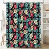 Floral Shower Curtain Botanical Pattern Waterproof Bathroom Decor Nature Inspired Fabric Backdrop Tropical Design Home Accent