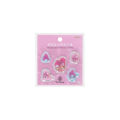 Sun-Star Stationery Puni Shaka Seal Esther X My Melody P Esther Bunny My Melody Sanrio Characters Goods Sticker Puffy Puni Shaka Pink S8819254