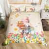 Cartoon Elf Duvet Cover Spring Garden Floral Bedding Set Botanical Flowers Quilt Cover Watercolor Printing Art Comforter Cover