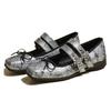 Sheepskin version~ retro polished word with leather ballet shoes women's head Mary Jane single shoes flat-soled small leather shoes