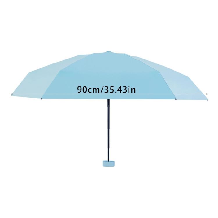 Small Rain and Sun Umbrella Pocket Size Rain Cover with Storage Box Foldable
