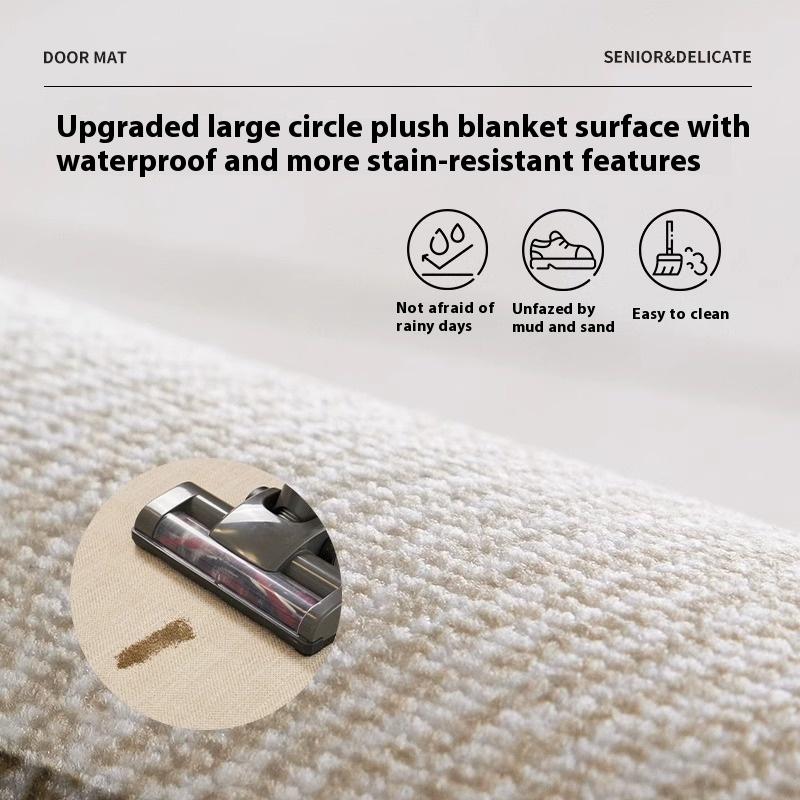 Cream Style Modern Arc-shaped Carpet - Durable and Washable for Home Decoration, Study Floor Mat, Office Floor Mat