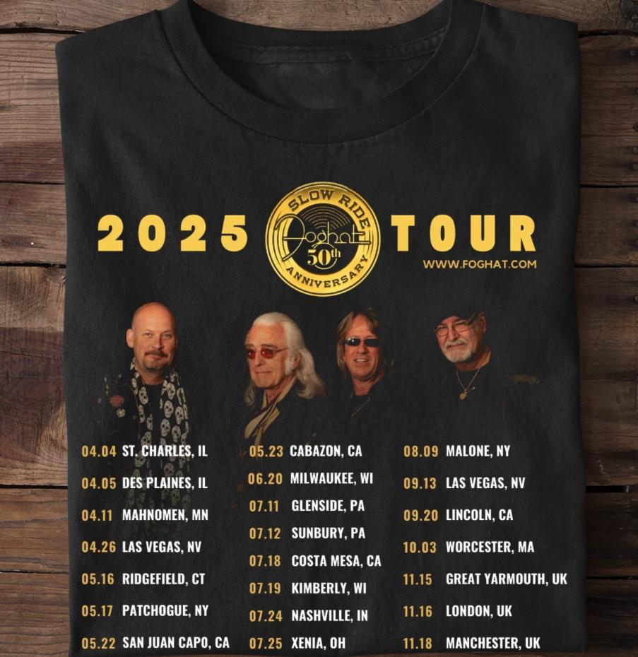Foghat Band Tour 2026 ANNIVERSARY 50TH SLOW RIDE T-shirt size S-5XL M