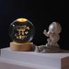 Remote Control Crystal Ball Night Light with Wooden Base – 3D Carving Luminous Glass Ornament, Perfect for Birthdays.