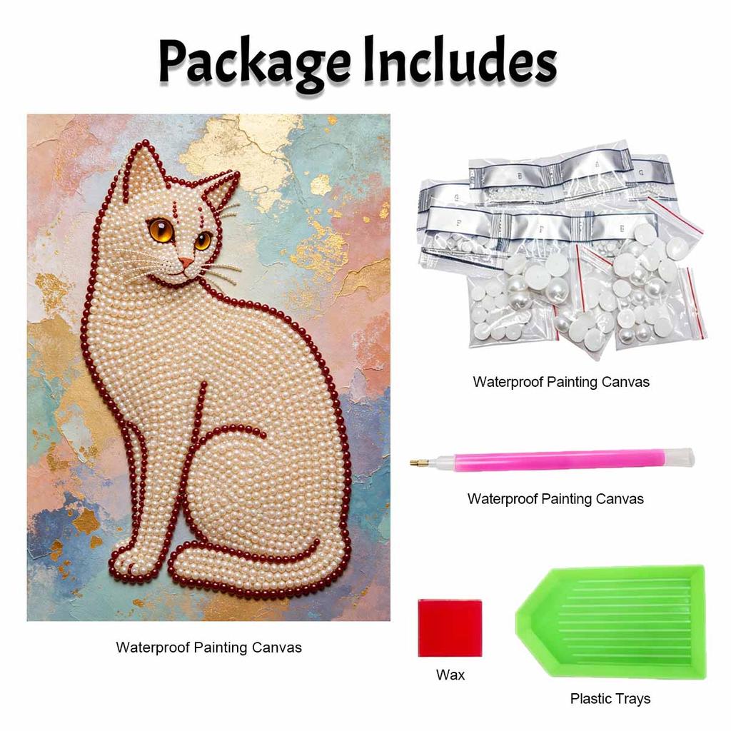 Animal Series Cat Pearl Painting Diy Handmade 5D Highvalue Hanging Living Room Decoration Painting