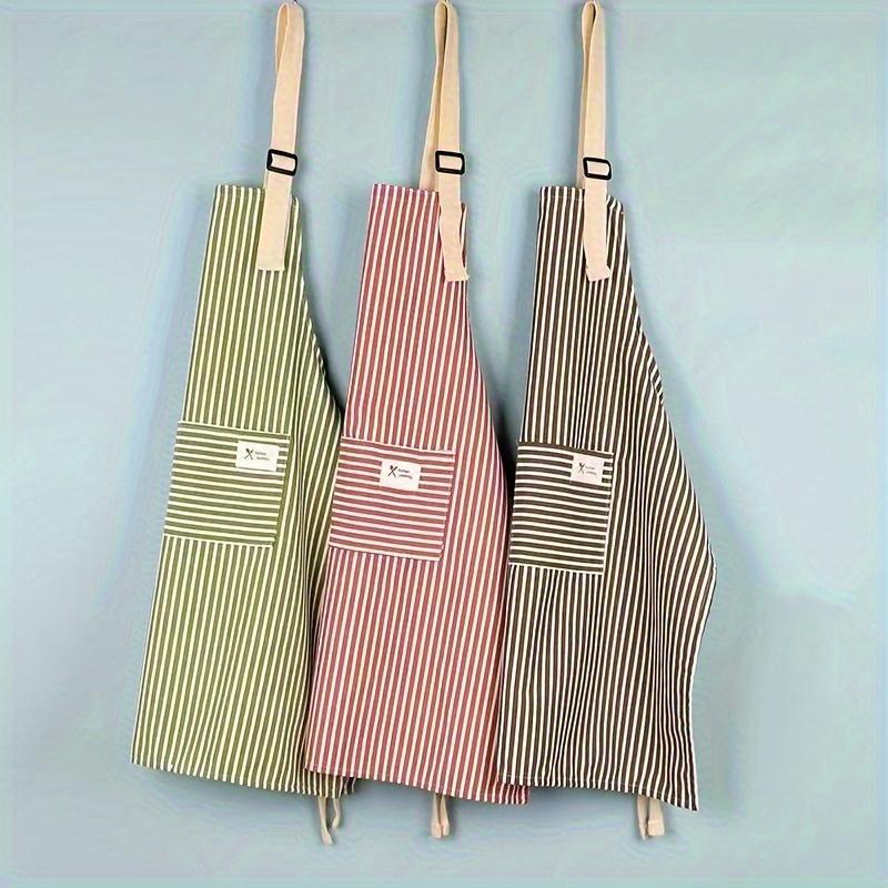 Lightweight, Breathable Apron with a Striped Design Suitable for Home Cooking, Designed for Both Men And Women, Resistant To Oil And Stains.