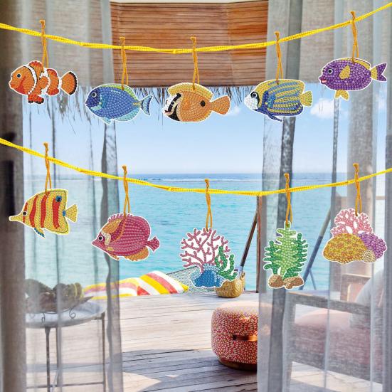 DIY Pintura Diamante Pingente Forma Criativa Cor Brilhante Brilho DIY Bordado Artesanato Janela