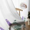Eucalyptus And Lavender Flowers Tulle Window Curtain For Living Room Bedroom Voile Sheer Curtains Kitchen Treatments Drapes