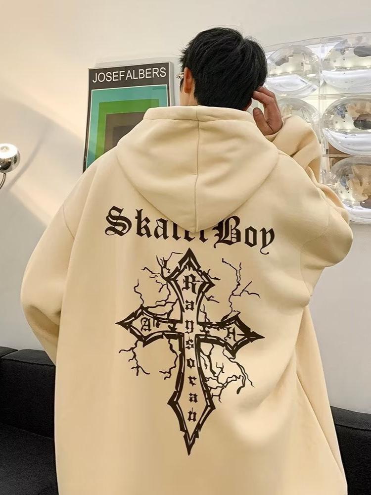High-End European & American Streetwear Hoodie for Men - Oversized, Heavyweight, Trendy Autumn/Winter Jacket
