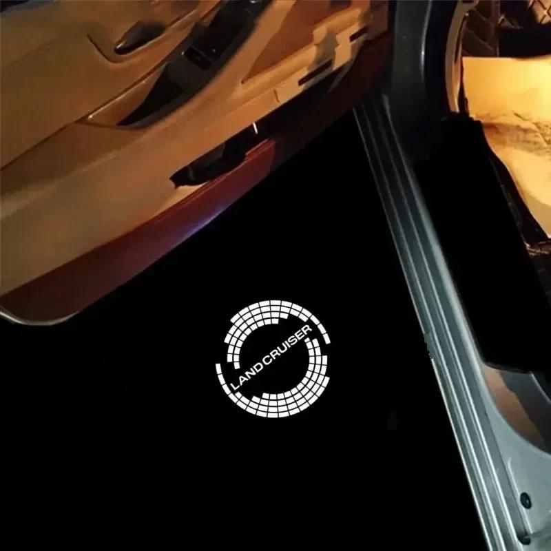For Toyota ZVW30 2Pcs LED Car Door Welcome Courtesy Projector Ghost Shadow Lights for Toyota Land Cruiser 2007-2019 200 J200 LC200 120 J100 LC100