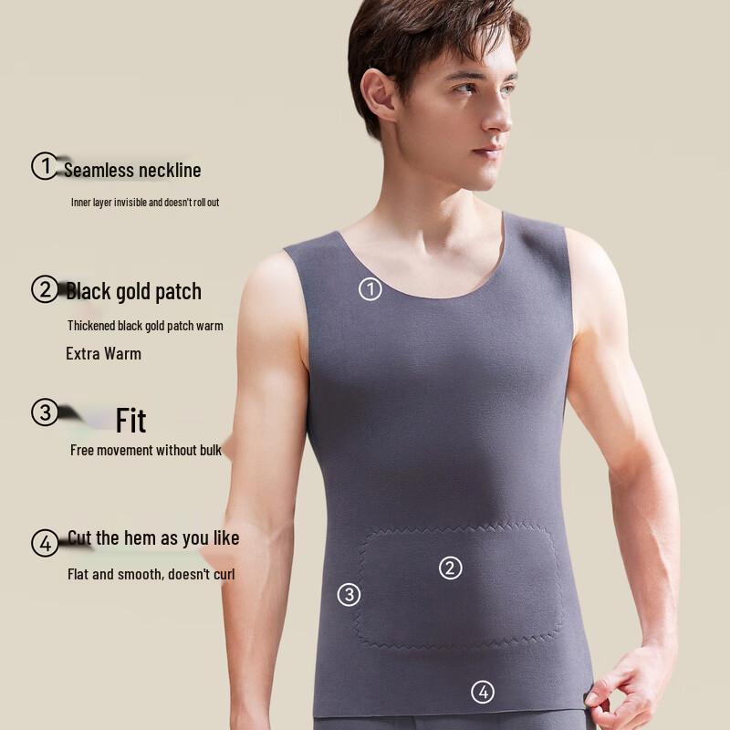 YAYA Men's Thermal Goose Down Silk Blend Base Layer Vest