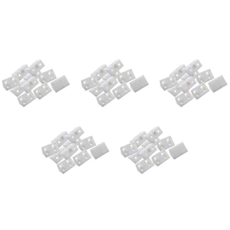 

ABWR-Furniture Cabinet Fastener Corner Braces Angle Brackets White 50Pcs