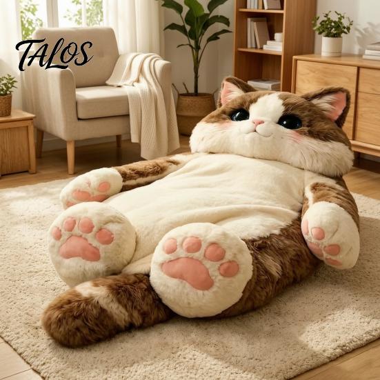 Adults Sleeping Bag Plush Cat Envelope Bag, Winter Slumber for Men Women, Durable Animal Nap Mat Sack Home Travel Comfortable