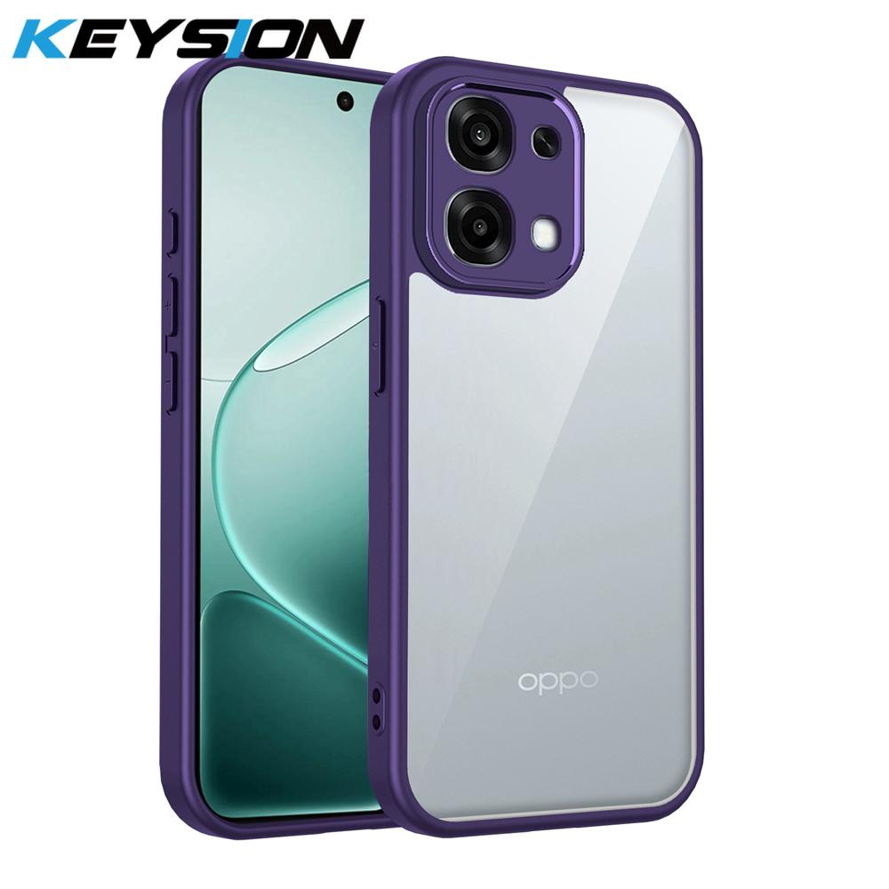 

KEYSION Прозрачный чехол для телефона для OPPO A6 Pro 4G 5G Мягкий силикон+ПК Прозрачная противоударная задняя крышка для телефона для OPPO A6 Pro 5G for OPPO A6 Pro фиолетовый