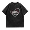 Baseball Grandma Granny Love Player T Shirt Vintage Washed Comfortable Streetwear Breathable Unisex Versatile