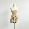 Hot Girl Pure and Alluring Style Sexy Pencil Skirt Short Skirt, Summer New Khaki Strapless Utility Dress