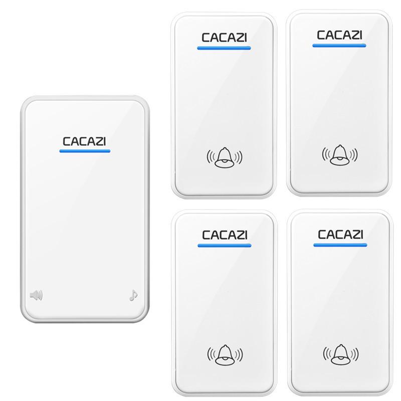 Smart 4-in-1 Wireless Waterproof Doorbell with Adjustable Music and Long-Distance Calling белый