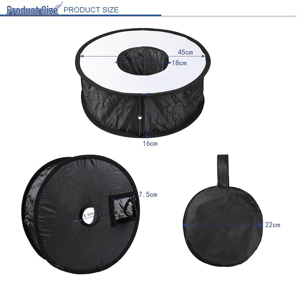 Softbox Flash Cámara 30/40cm con Tarjeta Redonda/Gris, Cubierta de Tela Blanca y Negra, y Diseño Cónico