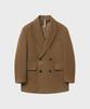 Noirer Oversized Twill Double-Breasted Jacket (Camel)