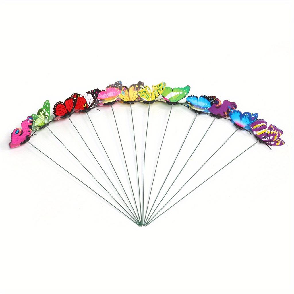 Single-Layer Butterfly Decorative Garden Stakes Home Decoration Vase Filling Garden Decoration Realistic 3D Butterfly Design