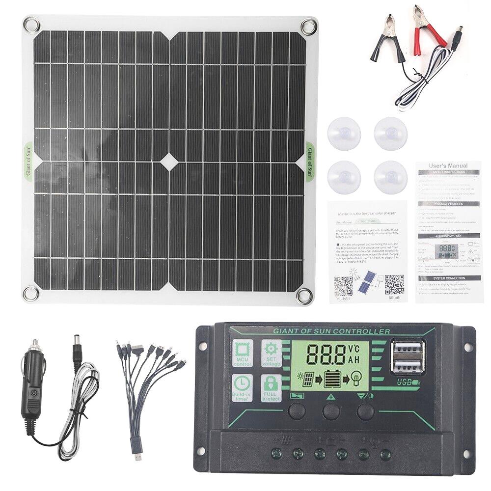 200W 12V Solar Panel Kit with 100A Charger