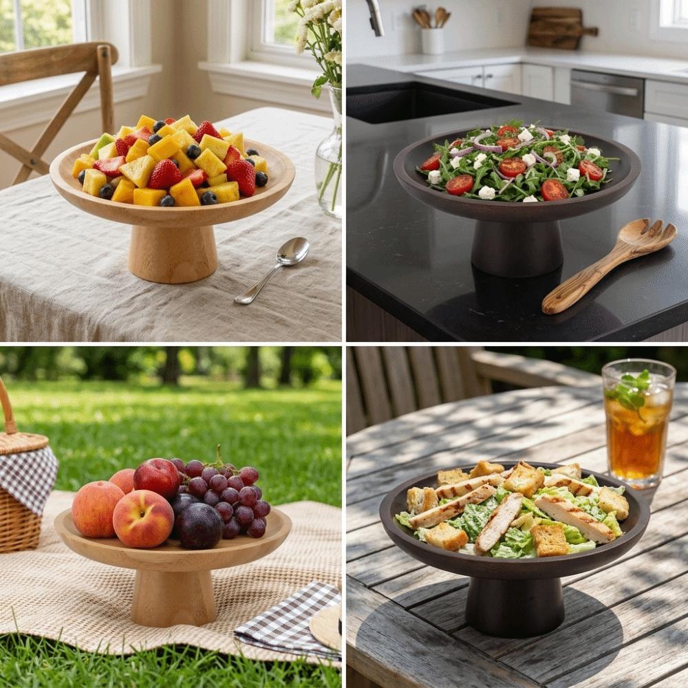 Smooth Cake Stand Wooden Dessert Holder Space Saving Fruit Plate Cake Display