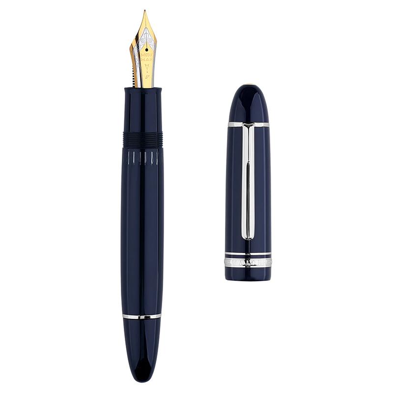 

Majohn P141 Large Resin Piston Fountain Pen NO.8 Fine Nib,Ink Window Writing Gift Pen Germany Design Silver / Gold Trim No.8 M(0.7mm)