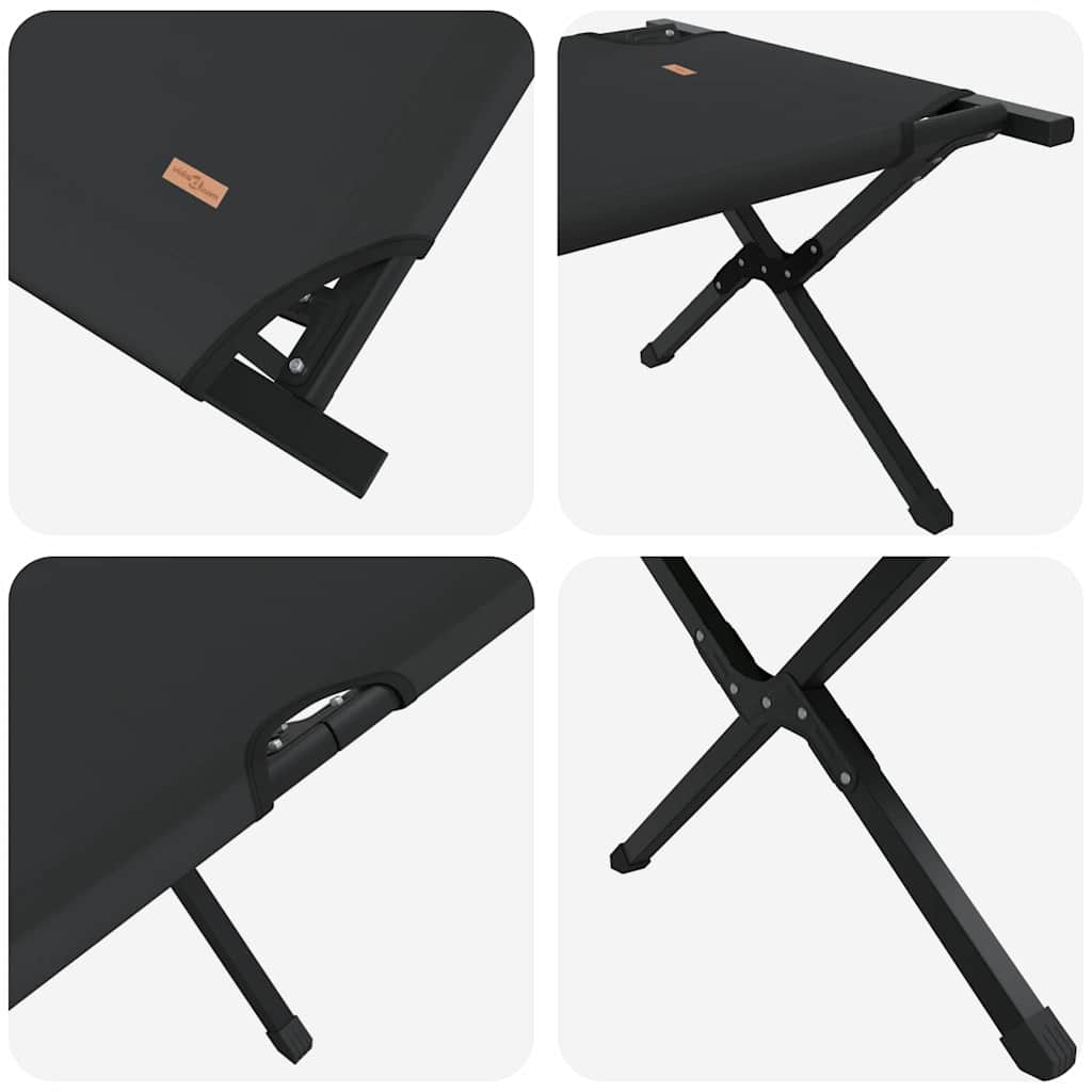 Folding Camping Bed Black 193 X 69 X 45 Cm