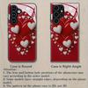 Heart shaped patterned glass phone case suitable for Samsung Galaxy S26 S25 S24 S23 S22 S20 FE/Ultra/Plus anti drop back cover