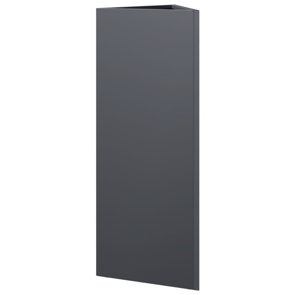 Plant Pot Anthracite Triangular 30 x 26 x 75 cm Steel