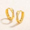 Mobius Zirconia Cross Earrings: Unique Circle Design