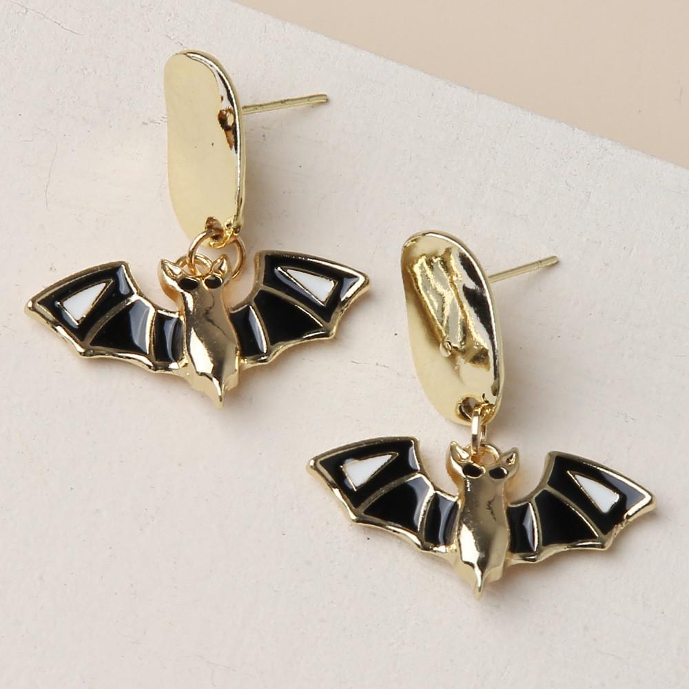 Halloween Bat Earrings With Alloy Material For Women Fashion Jewelry Gift