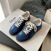 Leather German Training Shoes Women's Retro Casual Sports Shoes Lightweight Classic White Shoes Lace-up Versatile Board Shoes Flat Women's Shoes