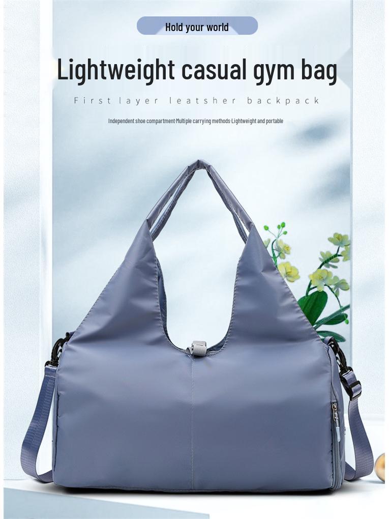 Wodoodporna torba sportowa i fitness z miejscem na matę do jogi, oddzieleniem mokrego od suchego, dużą pojemnością i przegrodą na buty