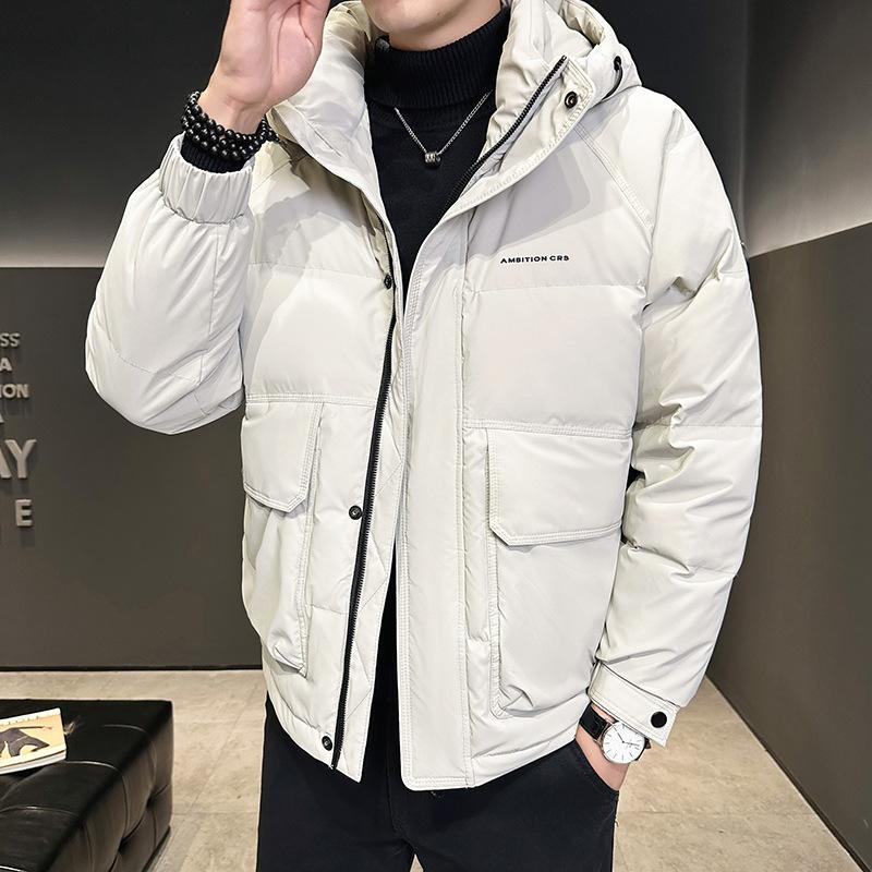 

Outdoor mountain tide brand hooded down jacket can be opened twice to keep warm and thickened bread jacket men 4XL серый