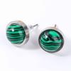 1pairs Handmade 10mm Natural Stone Stud Earrings Fashion Crystal Ear Jewelry Valentine's Day Gift