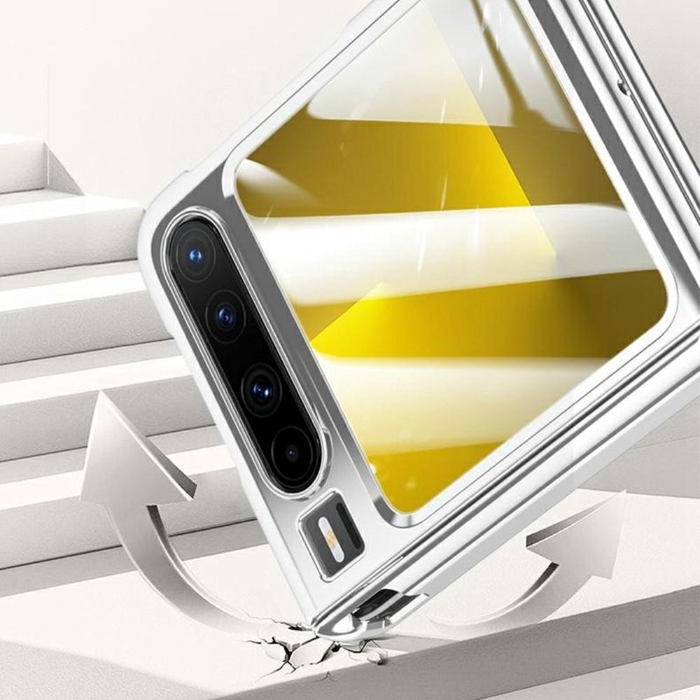 For Huawei Pura X Case Compatible with MagSafe Kickstand Electroplated PC Phone Cover Built-In Screen Protector