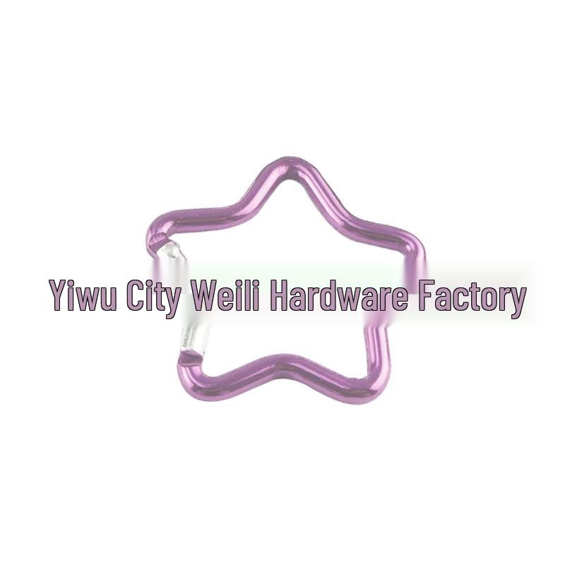 Colorful Aluminum Pentagon Carabiner Hook for Bags, Jewelry & Clothing Accessories with Star Quick-Release Buckle