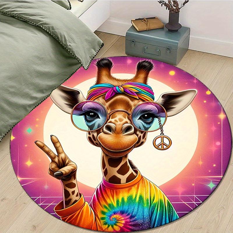 

Счастливая Жирафа Плюшевый Круглый Ковер - Нескользящий, Мягкий Полиэстеровый Ковер для Декора Спальни и Гостиной 80cm