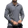 Fashion Men's Casual Lapel Long Sleeve Men's T-shirt Men's Lapel Polo Shirt Tops