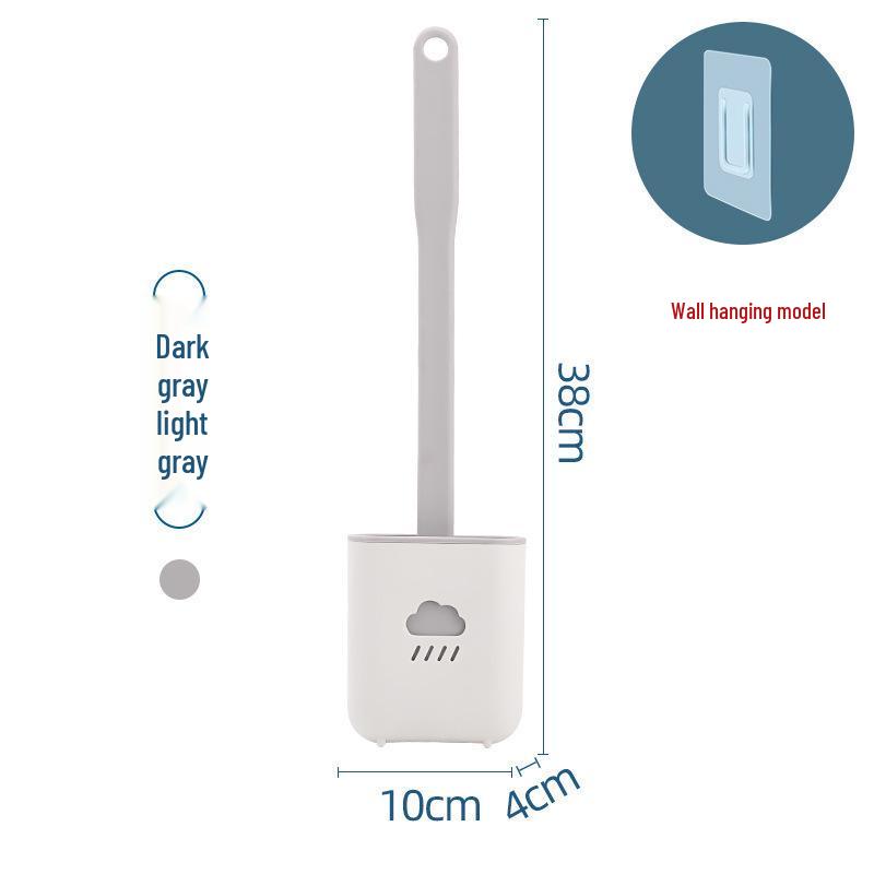 Nordic Silicone Toilet Brush with Wall-Mounted & Floor-Standing Design