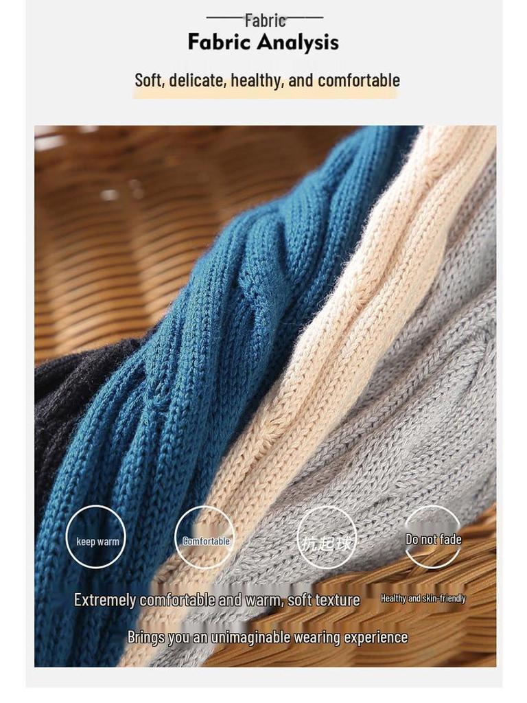 2025 Autumn/Winter Men's High Neck Thick Knit Zipper Cardigan Sweater