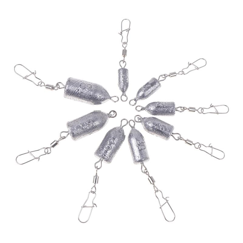 2Pcs Fishing Sinkers Weights Bullet Sinker Rolling Swivel With Interlock Snap Connector 10/15/20/25/30/40/50/60G Fishing Tackle
