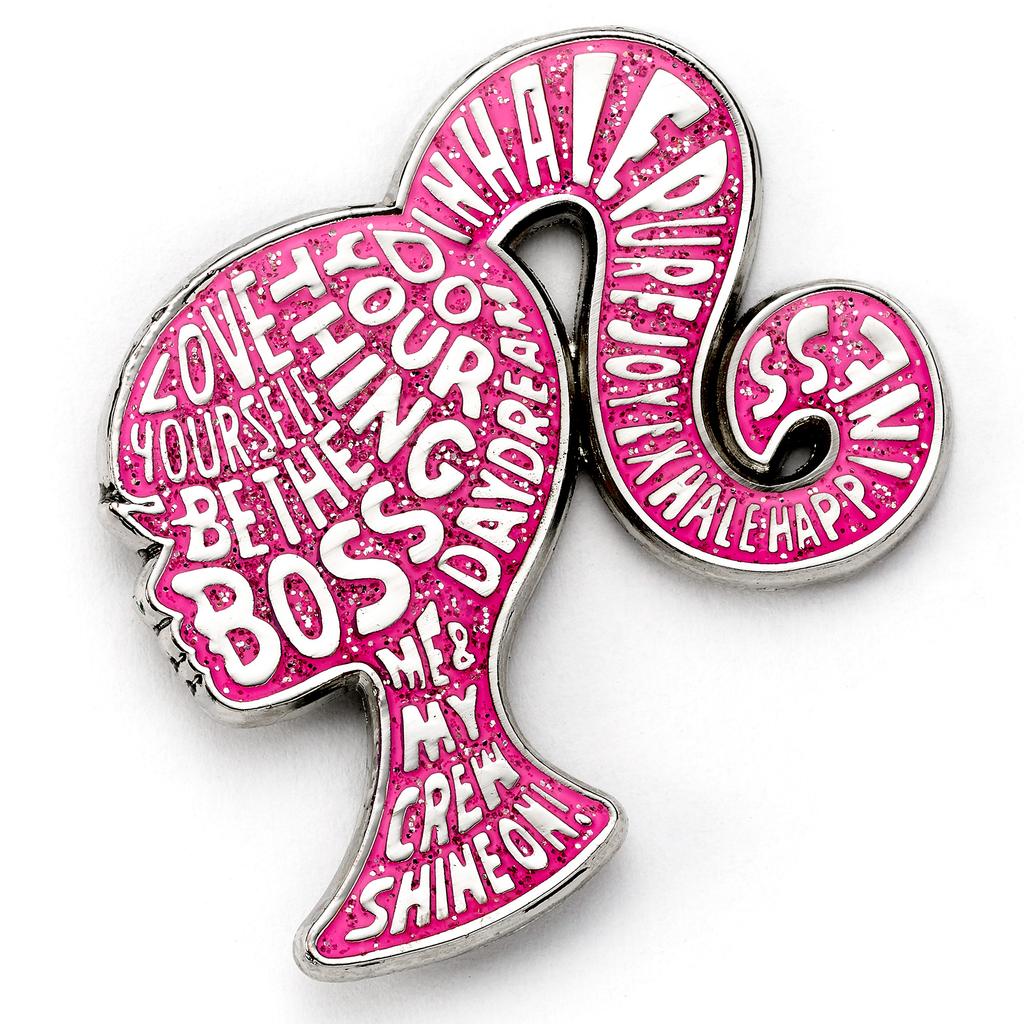 Barbie Sparkly Silhouette Enamel Pin Badge