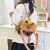 Cute Orange Capybara Plush Backpack Kawaii Large Capacity Capibara Crossbody Bag Lovely Fluffy Student Women Bag Birthday Gift