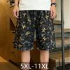 Men's Plus Size Horse Print Casual Shorts – Elastic Waist Drawstring Loose Fit Summer Shorts (5XL-11XL)